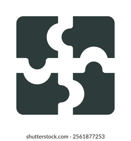 Puzzle icon vector illustration. Simple fill style	