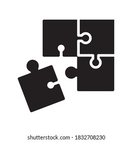 Puzzle Icon Vector Illustration in Trendy Flat design