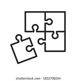 Puzzle Icon Vector Illustration in Trendy Flat design