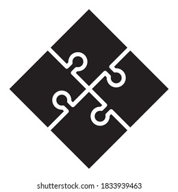 Ilustración del vector de iconos de rompecabezas en diseño plano de moda
