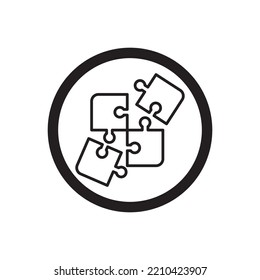 Ilustración del vector de iconos de rompecabezas en diseño plano de moda