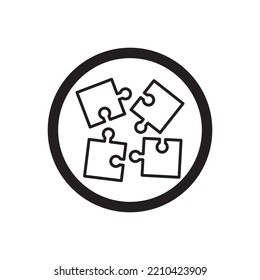 Puzzle Icon Vektorgrafik im trendigen Flachdesign