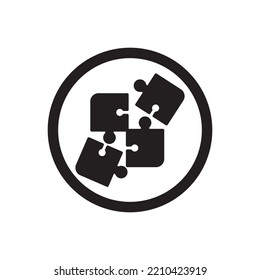 Ilustración del vector de iconos de rompecabezas en diseño plano de moda