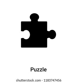 Puzzle icon vector isolated on white background, logo concept of Puzzle sign on transparent background, filled black symbol