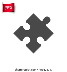 puzzle icon, vector jigsaw sign, isolated connect symbol