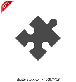 puzzle icon, vector jigsaw sign, isolated connect symbol