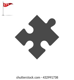 puzzle icon, vector jigsaw sign, isolated connect symbol