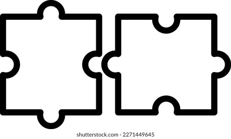 Puzzle icon vector line isolated on white background . jigsaw icon