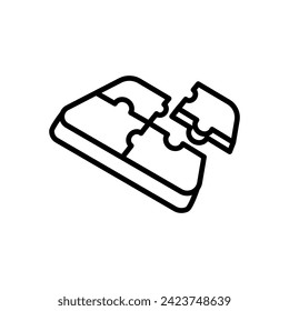 Rätsel-Icon-Vektorgrafik im Strichstil