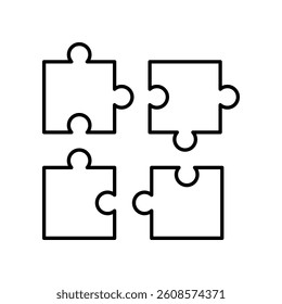 Puzzle Icon. Puzzle Vector Icon in line style design. Symbol of Puzzle. Vector illustration.