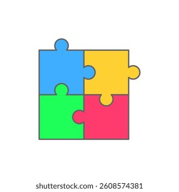 Puzzle Icon. Puzzle Vector Icon in line style design. Symbol of Puzzle. Vector illustration.