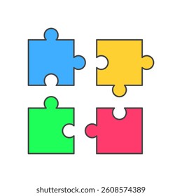 Puzzle Icon. Puzzle Vector Icon in line style design. Symbol of Puzzle. Vector illustration.