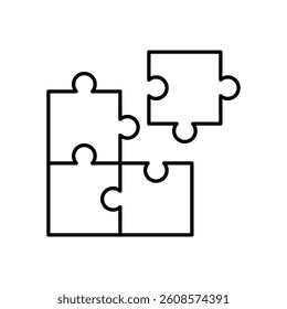 Puzzle Icon. Puzzle Vector Icon in line style design. Symbol of Puzzle. Vector illustration.
