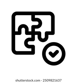 Icono del rompecabezas. Icono de la línea del Vector para su Sitio web, móvil, presentación y diseño del logotipo.
