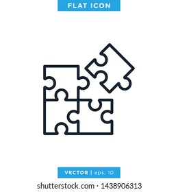 Puzzle Icon Vector Logo Design Template