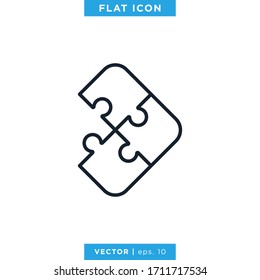 Puzzle Icon Vector Logo Design Template. Editable Stroke