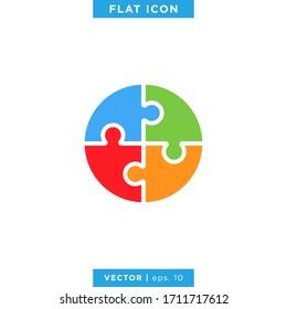 Design-Vorlage für das Logo der Vektorillustration im Puzzle-Symbol