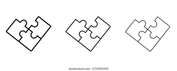Plantilla de diseño de logotipo de Vector de icono de rompecabezas. Gráficos de trazo editables.