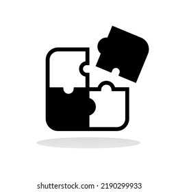 puzzle icon vector logo isoalted on white background