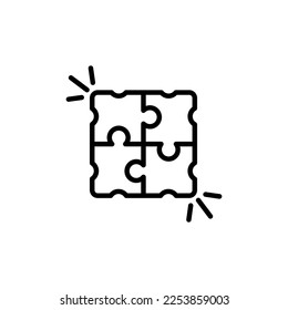 Icono de rompecabezas en vector. Logotipo