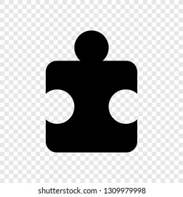 Puzzle icon vector on transparent grid