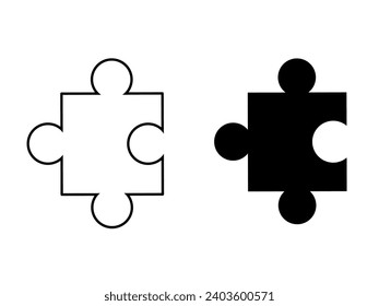 puzzle icon vector on white background.jigsaw icon
