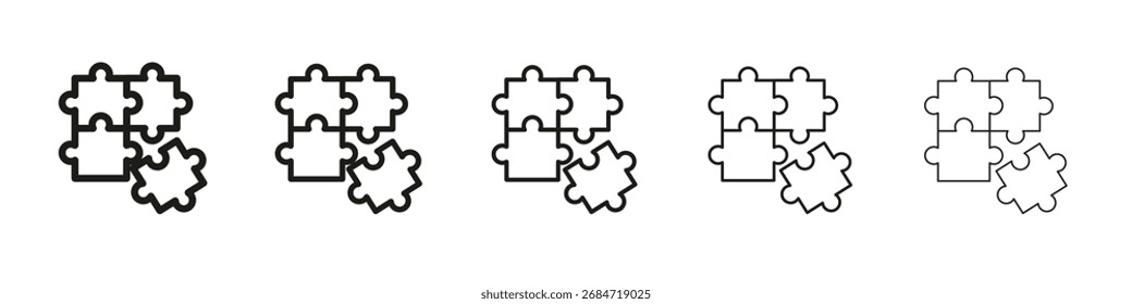 Icono de rompecabezas Vector esquema conjunto ilustración signo