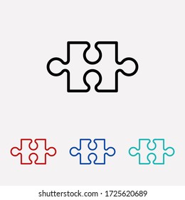 Puzzle icon vector. Piece sign