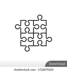 Puzzle icon vector . Piece sign