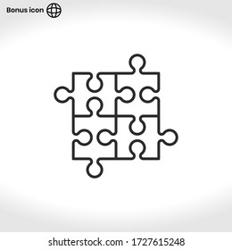 Vector de icono del rompecabezas. Señal de la pieza