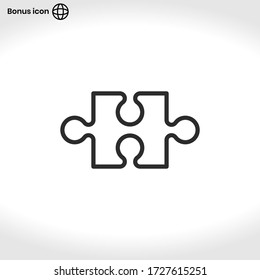 Puzzle icon vector . Piece sign