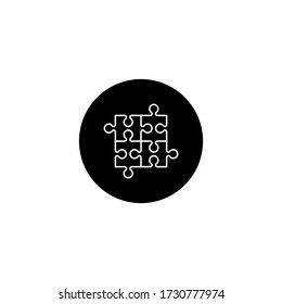Puzzle icon vector . Piece sign