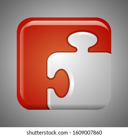 Puzzle Icon vector. Play Puzzle symbol isolated for button design.