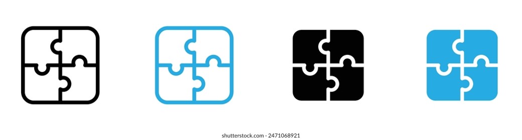 Puzzle icon vector set collection for web