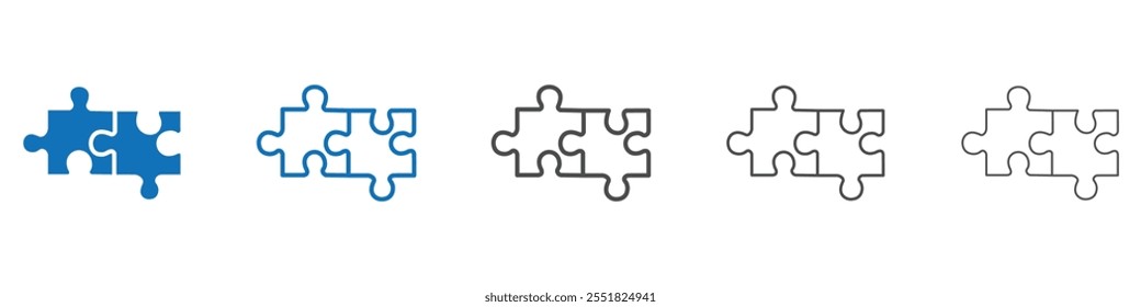 Puzzle icon vector set collection for web