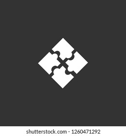 puzzle icon vector. puzzle sign on black background. puzzle icon for web and app