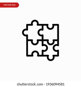 Puzzle Icon Vector. Simple Piece Sign