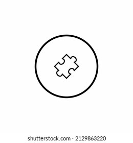 Puzzle icon vector. Simple piece sign