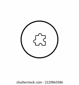 Puzzle icon vector. Simple piece sign