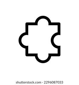 Puzzle icon vector. Simple piece sign illustration on white background..eps