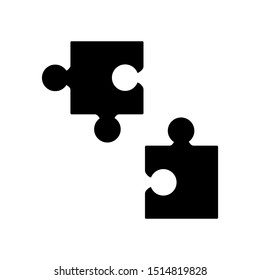 puzzle icon vector in simple style template