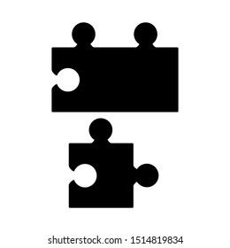 puzzle icon vector in simple style template