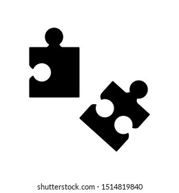 puzzle icon vector in simple style template