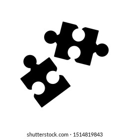 puzzle icon vector in simple style template