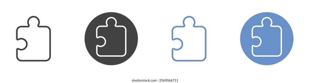 Puzzle icon vector symbol outline sign