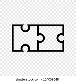 Puzzle icon vector transparent grid