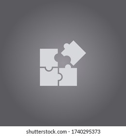 Puzzle icon vector.Four piece of puzzle illustration