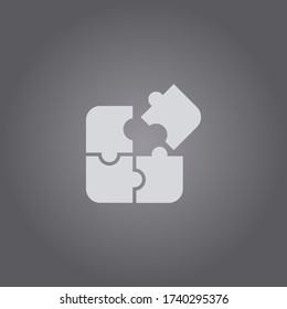 Puzzle icon vector.Four piece of puzzle illustration
