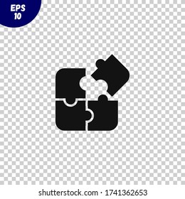Vector de icono del rompecabezas.Cuatro piezas de ilustración del rompecabezas