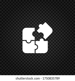 Puzzle icon vector.Four piece of puzzle illustration